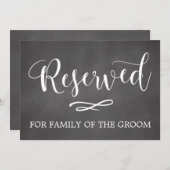 Invitation Panneau de mariage avec places réservées en callig (Devant / Derrière)