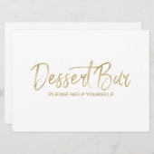 Invitation Panneau de mariage "Bar à desserts" | Doré élégant (Devant / Derrière)
