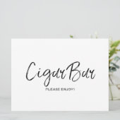 Invitation Panneau de mariage "Bar cigare" | lettrage élégant (Debout devant)