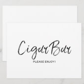 Invitation Panneau de mariage "Bar cigare" | lettrage élégant (Devant / Derrière)