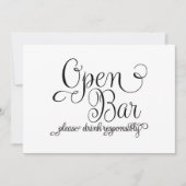 Invitation Panneau de mariage bar ouvert (Devant)