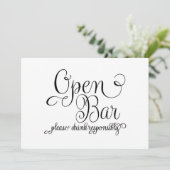 Invitation Panneau de mariage bar ouvert (Debout devant)