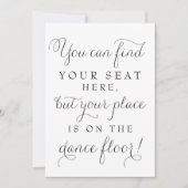 Invitation Panneau de mariage Black Dainty Script Trouvez vot (Devant)