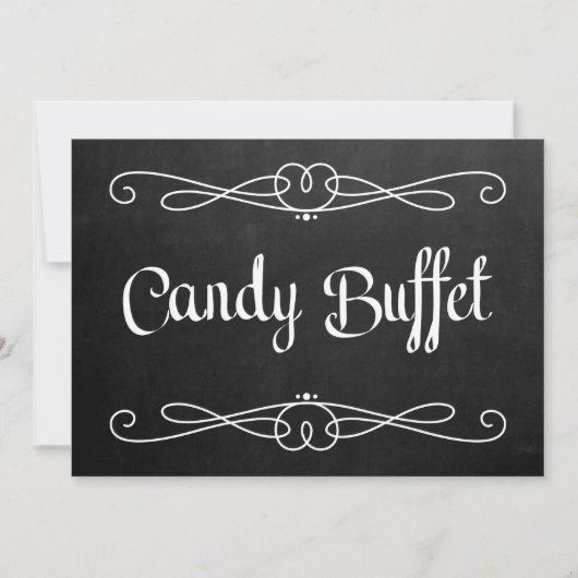 Invitation Panneau de mariage "Buffet de bonbons" de style ta (Devant)