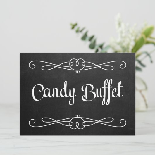 Invitation Panneau de mariage "Candy Buffet" style tableau no (Debout devant)