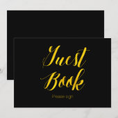 Invitation Panneau de mariage chic en faux or foil "Livre d'o (Devant / Derrière)