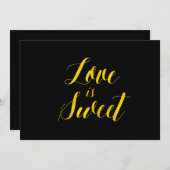 Invitation Panneau de mariage chic en faux or "L'amour est do (Devant / Derrière)