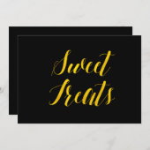 Invitation Panneau de mariage chic en faux papier d'or "Sweet (Devant / Derrière)