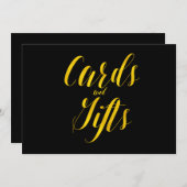 Invitation Panneau de mariage chic en faux papier doré "Carte (Devant / Derrière)