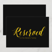 Invitation Panneau de mariage chic "Réservé à la famille de l (Devant / Derrière)