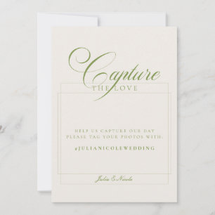 Invitation Panneau de mariage Classic Ivory Green Capture The