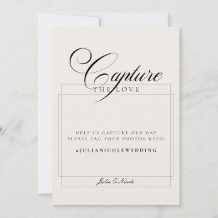 Invitation Panneau de mariage Classique Ivoire Noir Capturer