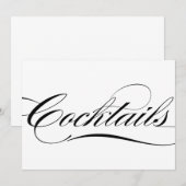 Invitation Panneau de mariage cocktails à calligraphie élégan (Devant / Derrière)