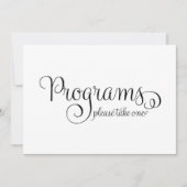 Invitation Panneau de mariage de programme, (Devant)