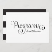 Invitation Panneau de mariage de programme, (Devant / Derrière)
