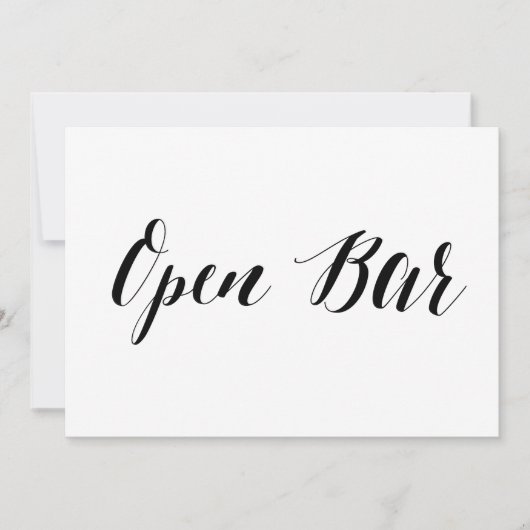 Invitation Panneau de mariage de style calligraphique "Bar ou (Devant)