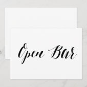 Invitation Panneau de mariage de style calligraphique "Bar ou (Devant / Derrière)