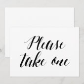 Invitation Panneau de mariage de style calligraphique "Prenez (Devant / Derrière)