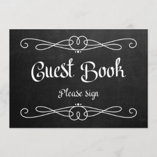 Invitation Panneau de mariage de style tableau noir "Livre d'