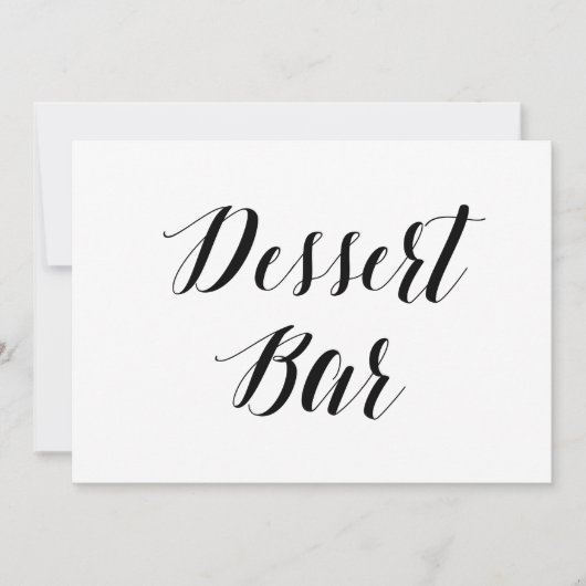 Invitation Panneau de mariage "Dessert Bar" de style calligra (Devant)