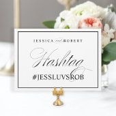 Invitation Panneau de Mariage Élégant avec Bordure Noire Hash