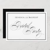 Invitation Panneau de mariage élégant pour la mariée avec bor (Devant / Derrière)