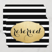 Invitation Panneau de mariage en feuille d'or fausse à rayure (Devant / Derrière)