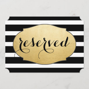 Invitation Panneau de mariage en feuille d'or faux bandes noi