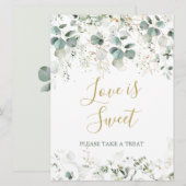 Invitation Panneau de mariage Eucalyptus Foliage Love is Swee (Devant / Derrière)