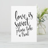 Invitation Panneau de Mariage 'L'amour est doux, des cadeaux (Debout devant)