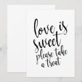 Invitation Panneau de Mariage 'L'amour est doux, des cadeaux (Devant / Derrière)