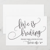 Invitation Panneau de mariage Love Is Brewing Coffee Bar (Devant / Derrière)