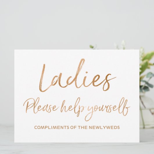 Invitation Panneau de mariage 'Mesdames, servez-vous' (Debout devant)