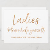 Invitation Panneau de mariage 'Mesdames, servez-vous' (Devant / Derrière)