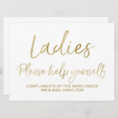 Invitation Panneau de mariage Mesdames Servez-vous (Devant / Derrière)