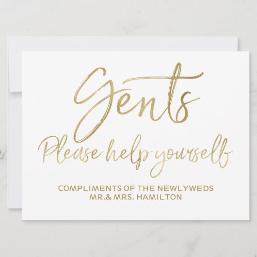 Invitation Panneau de mariage Messieurs Servez-vous (Devant)