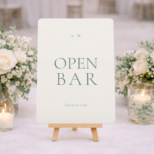 Invitation Panneau de mariage Open Bar moderne