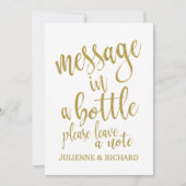 Invitation Panneau de mariage or Message dans une bouteille a (Devant)