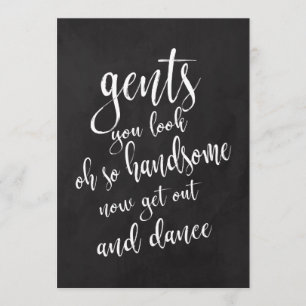 Invitation Panneau de mariage pas cher pour toilettes messieu