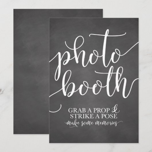 Invitation Panneau de mariage Photobooth - Prenez un accessoi (Devant / Derrière)