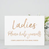 Invitation Panneau de mariage pour dames, servez-vous vous-mê (Debout devant)