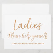 Invitation Panneau de mariage pour dames, servez-vous vous-mê (Devant / Derrière)