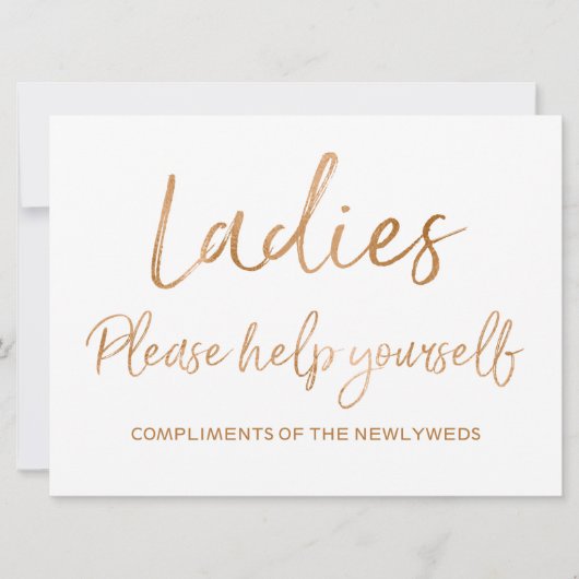 Invitation Panneau de mariage pour dames, servez-vous vous-mê (Devant)