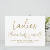 Invitation Panneau de mariage pour dames, servez-vous vous-mê (Debout devant)