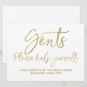 Invitation Panneau de mariage pour hommes, servez-vous (Devant / Derrière)