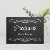 Invitation Panneau de mariage "Programmes" de style tableau n (Debout devant)
