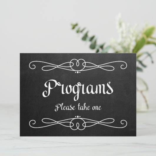 Invitation Panneau de mariage "Programmes" de style tableau n (Debout devant)