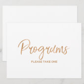 Invitation Panneau de mariage "Programmes" | Rose dorée de st (Devant / Derrière)