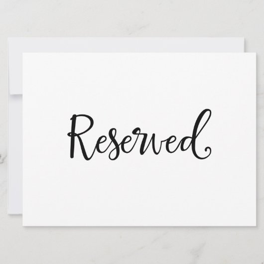 Invitation Panneau de mariage "Réservé" | Calligraphie Rustiq (Devant)