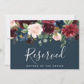 Invitation Panneau de mariage réservé Radiant Bloom | Bleu ma (Devant)